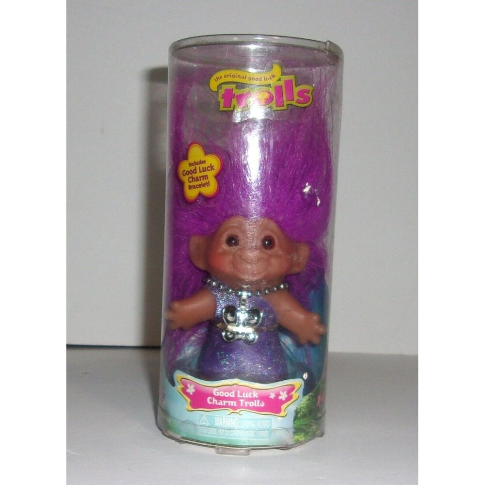 Good Luck Charm Trolls Purple Hair Butterfly Bracelet New 2006 Jakks Pacific